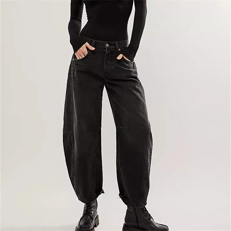 GB Casual Baggy Wide Leg Y2k Boyfriend Denim