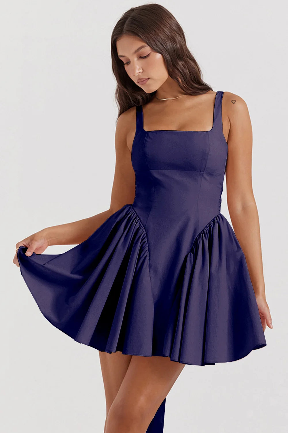 Aura Elegant Sleeveless Backless Bow Mini