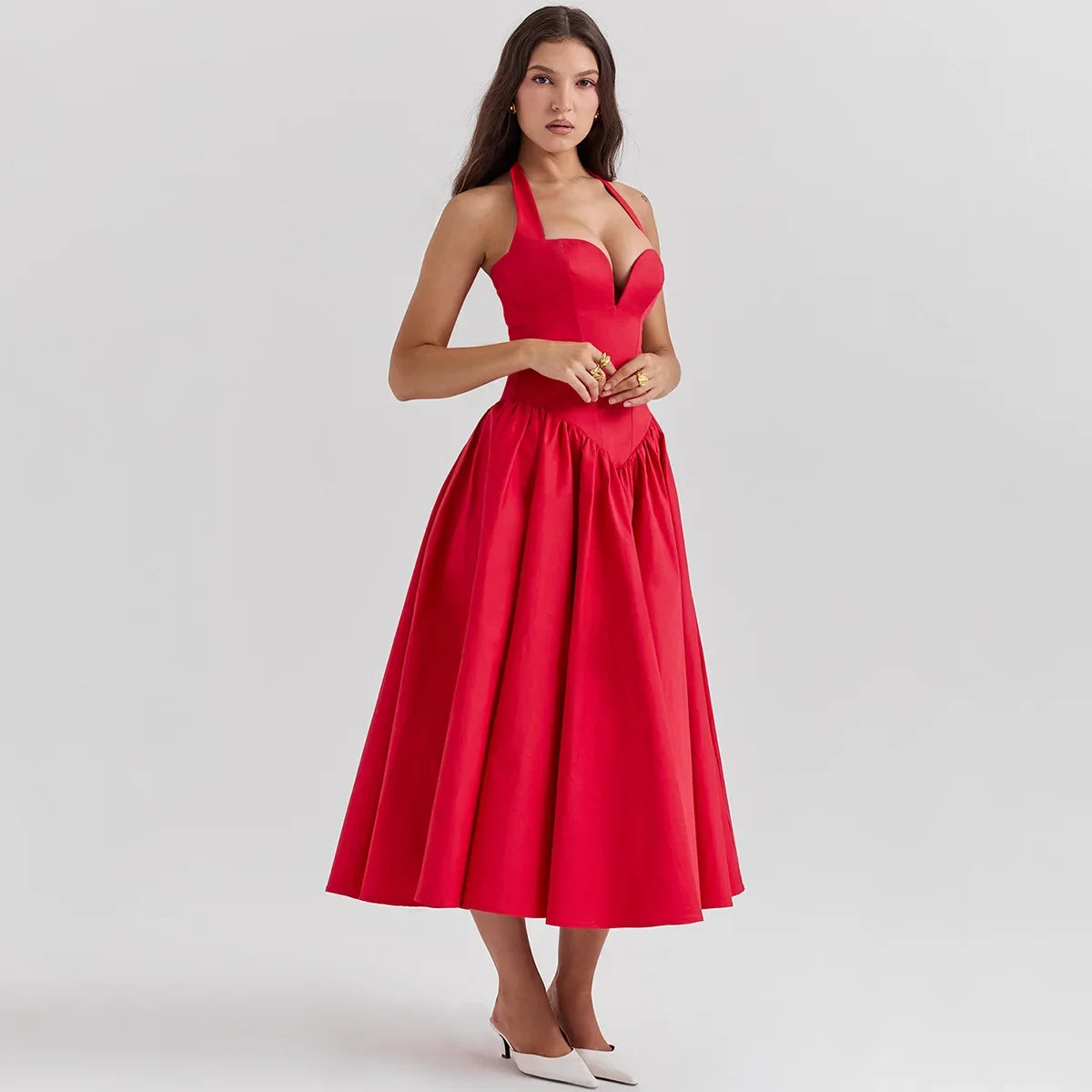 Suky Flare Halter Long Dress