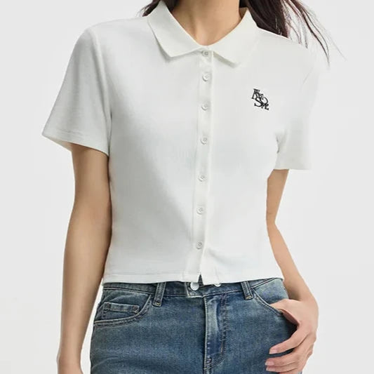 BG Steph Polo Shirt Women Short Embroidered Letters