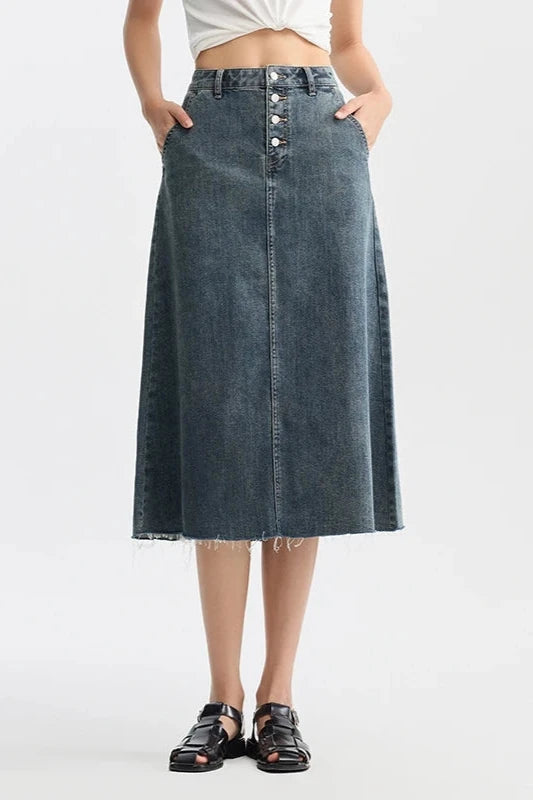 Y2K Denim A-Line Retro Versatile Long Skirt