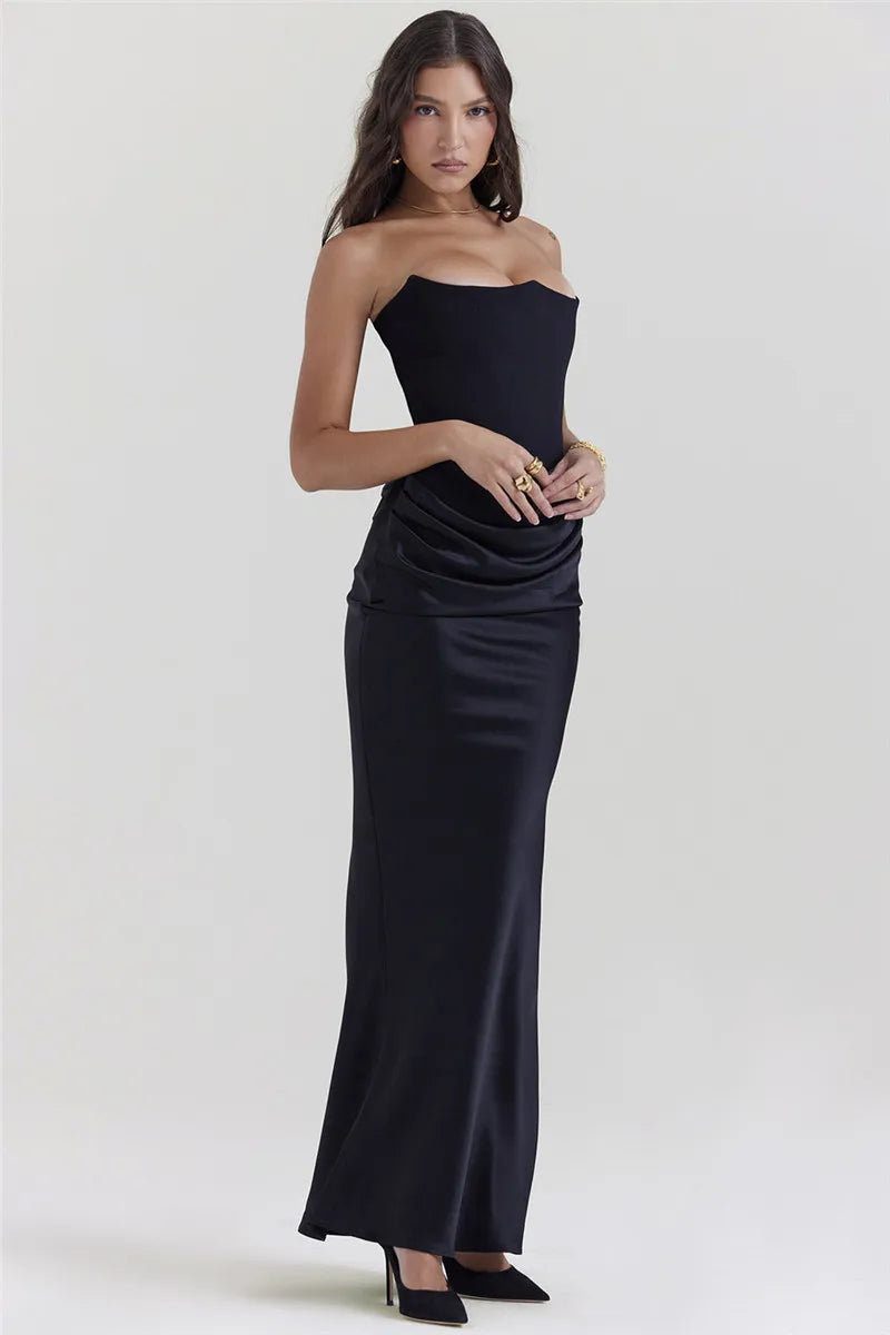 Sam Strapless BC Off-shoulder Sleeveless Backless Long Dress