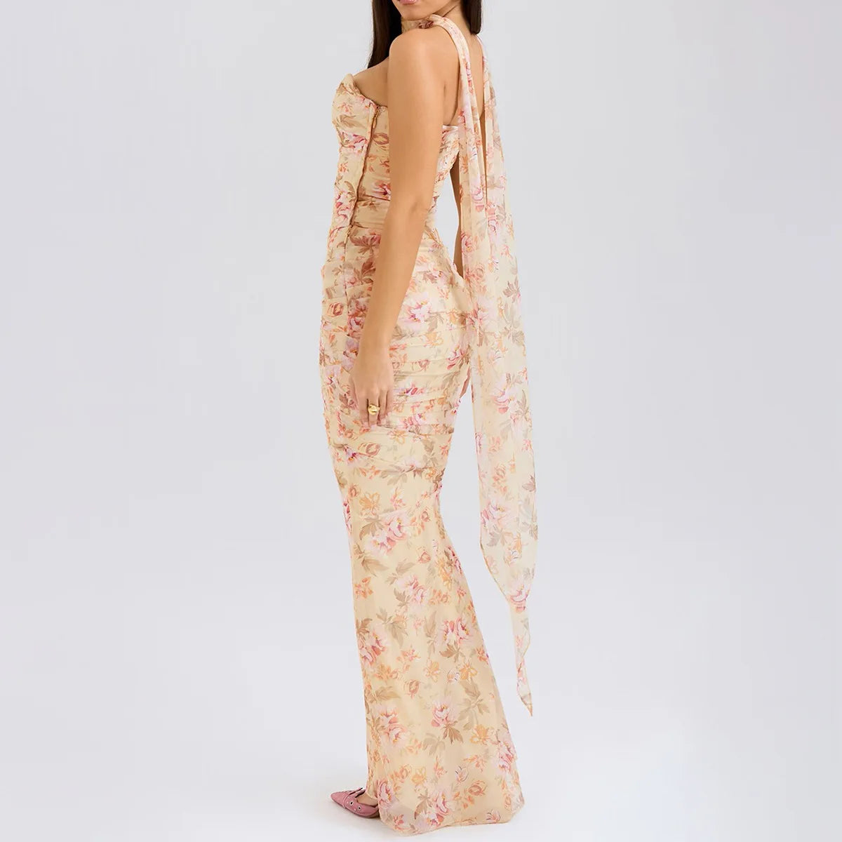 Suninheart Elegant 2 Pieces Dress Set with Scarf