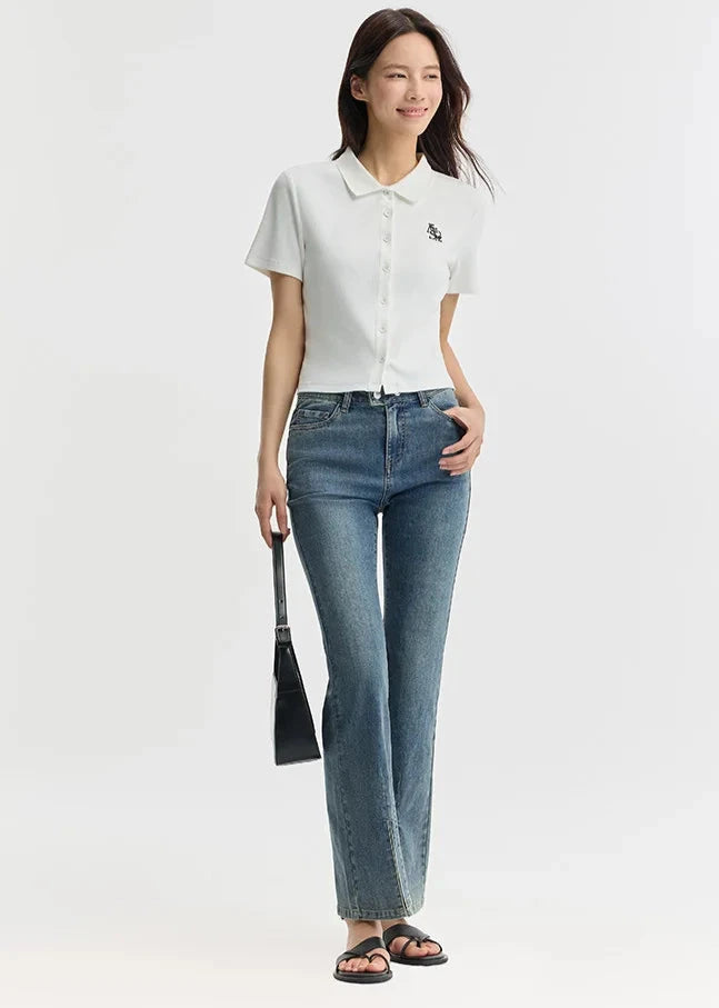 BG Steph Polo Shirt Women Short Embroidered Letters