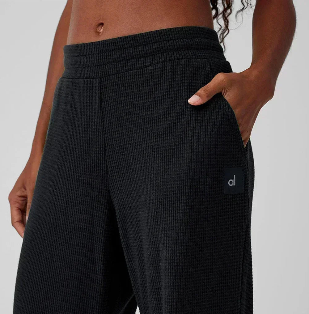 Terra Soft Waffle collar yoga Sweatshirt set  shorts and pants