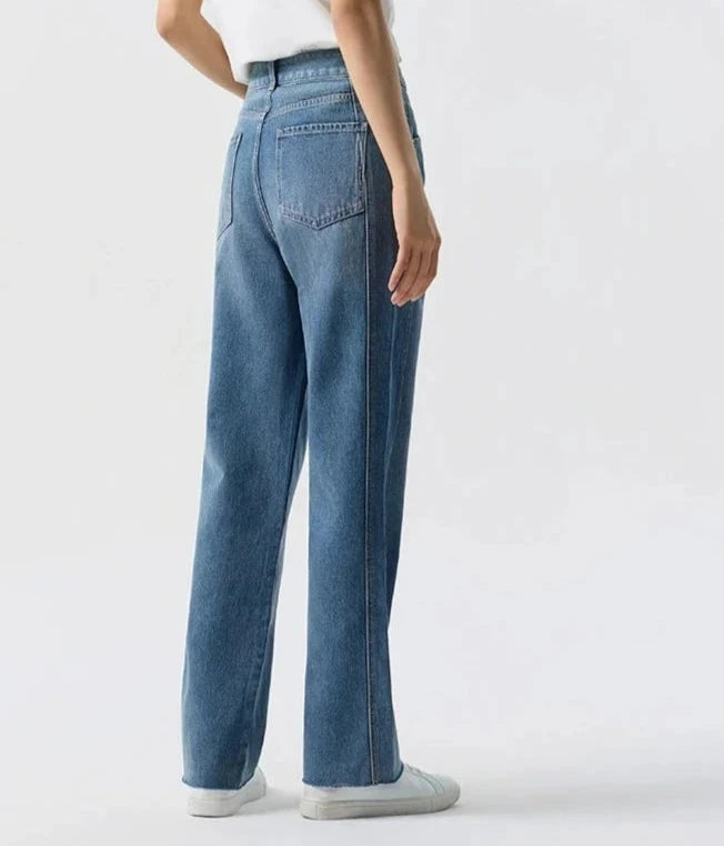 Sassy Raw Edge Straight Pants