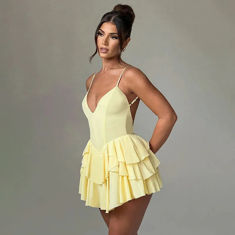 Tulip Ruffled A-line Mini Dress