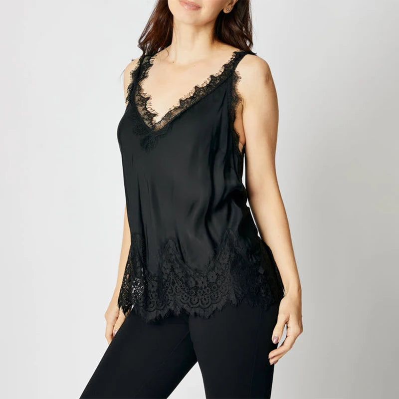Tami Lace V-Neck Sleeveless Loose Top