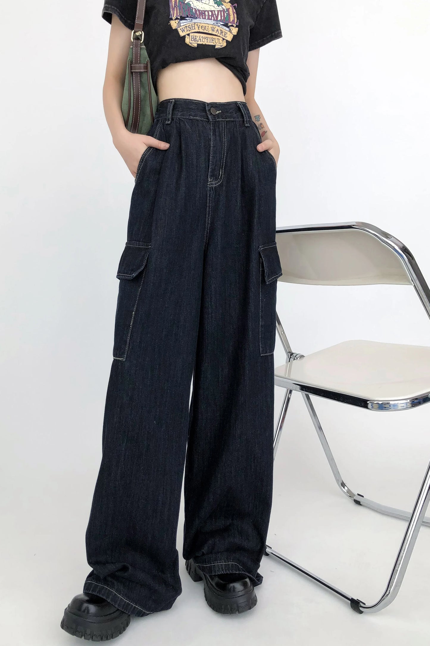 Y2K BG Cargo Baggy Oversize Casual Wide Leg Vintage Demin