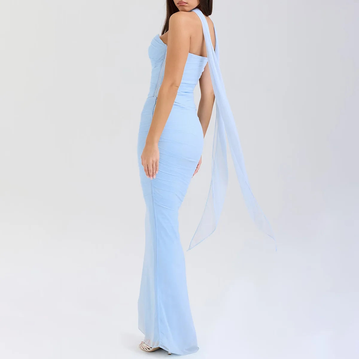 Suninheart Elegant 2 Pieces Dress Set with Scarf