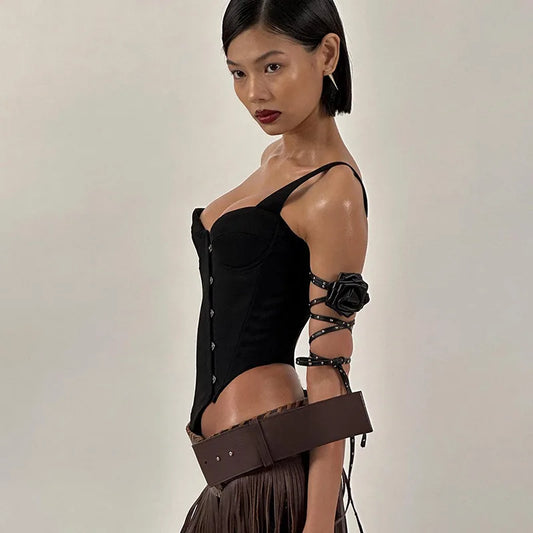Willow Corset Asymmetrical Shoulder Backless Top