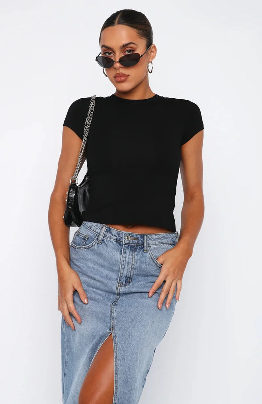 Sydney Cutout Lace Up Backless Short Sleeve Tee