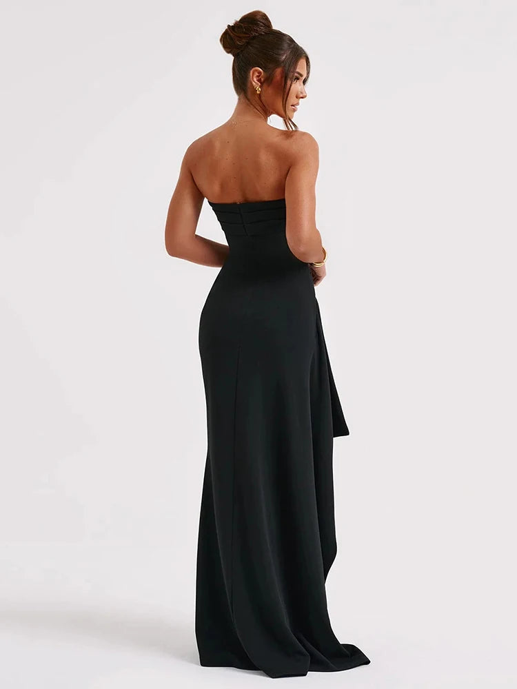 Maria Strapless Backless High Split Maxi Dress