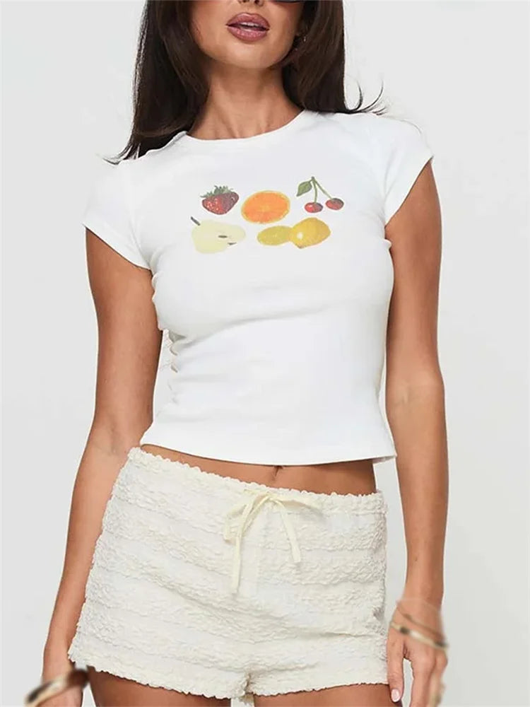 BC Round Neck Short Sleeve Fruit Print  Tees