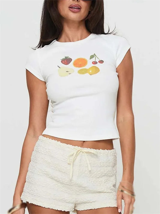 BC Round Neck Short Sleeve Fruit Print  Tees