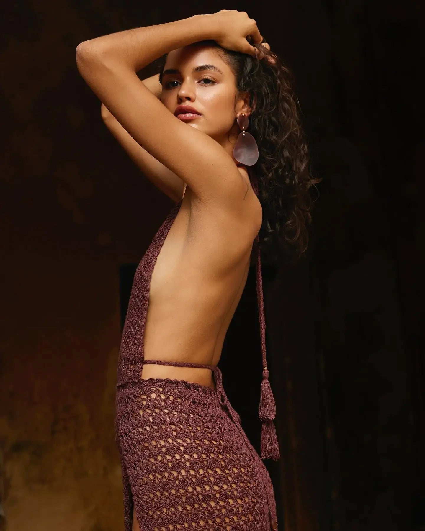 Kimi Deep V Neck Backless Knit Cut Out