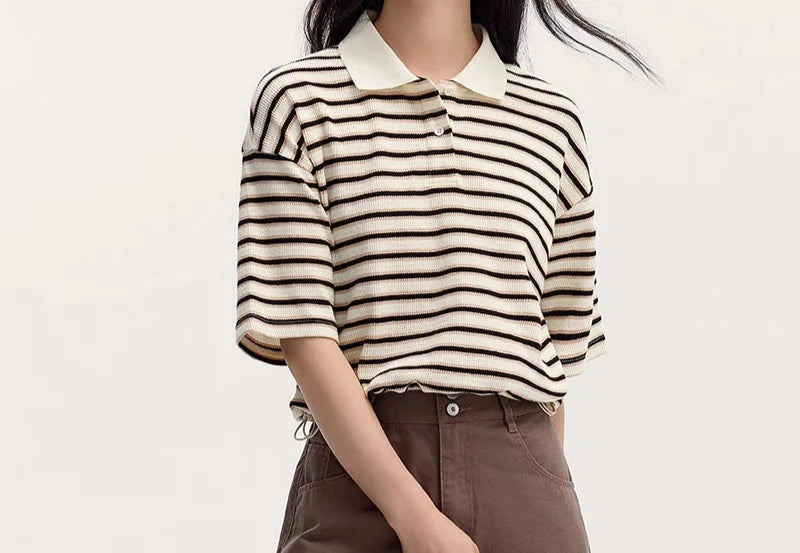 BC Polo Short-Length Loose-Fit Vintage Top