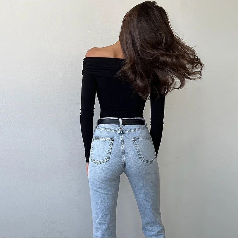 Backless Corset Crossed Bodysuits Long Sleeves Knitted Rompers