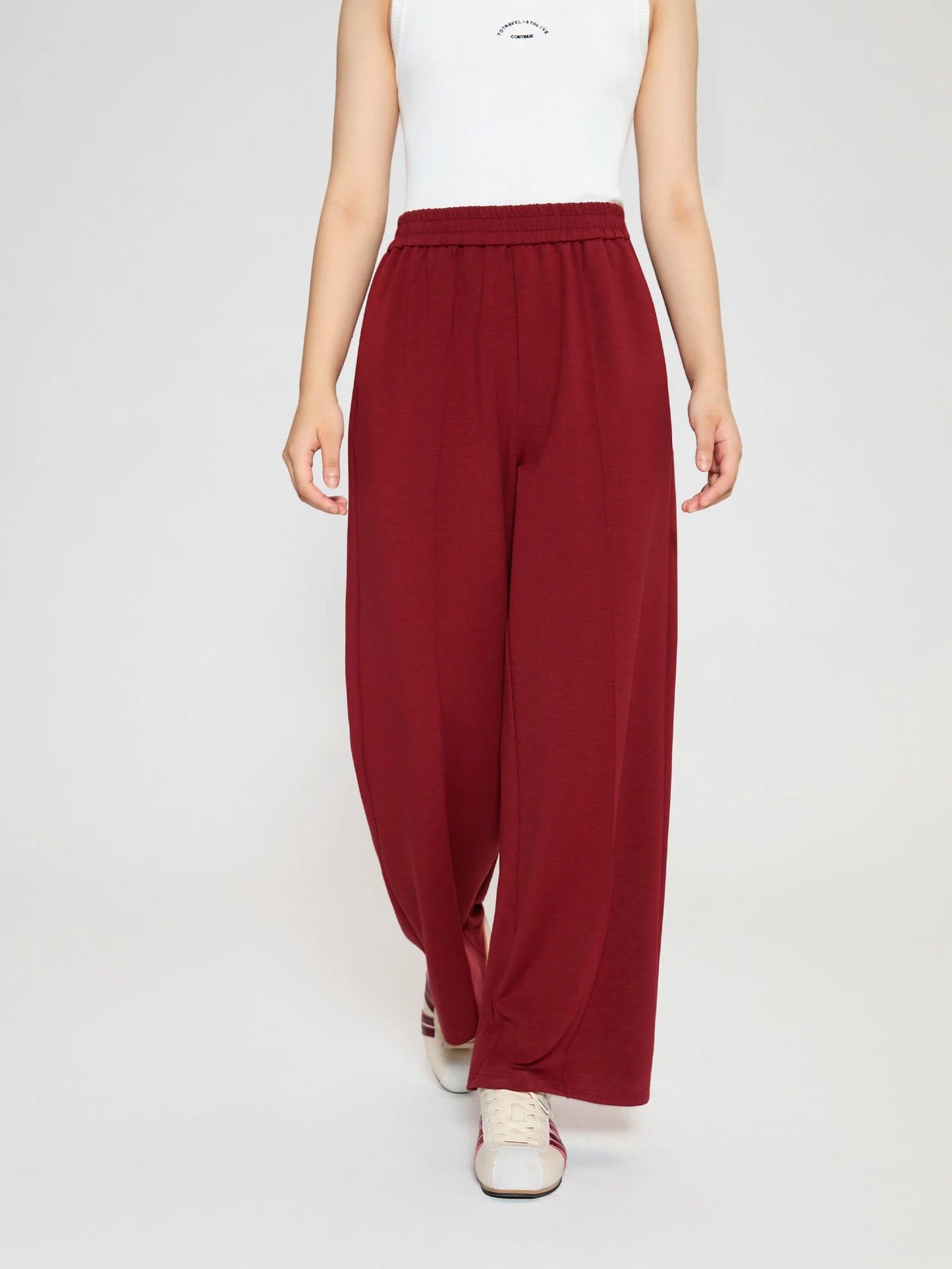BC Long Trousers Elastic Waist Straight Pants