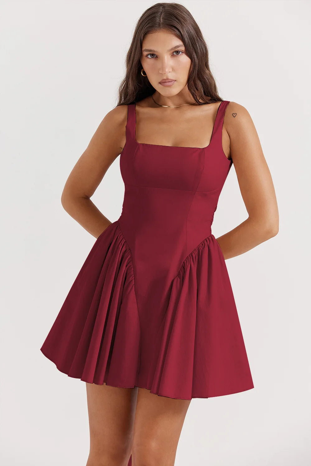 Aura Elegant Sleeveless Backless Bow Mini