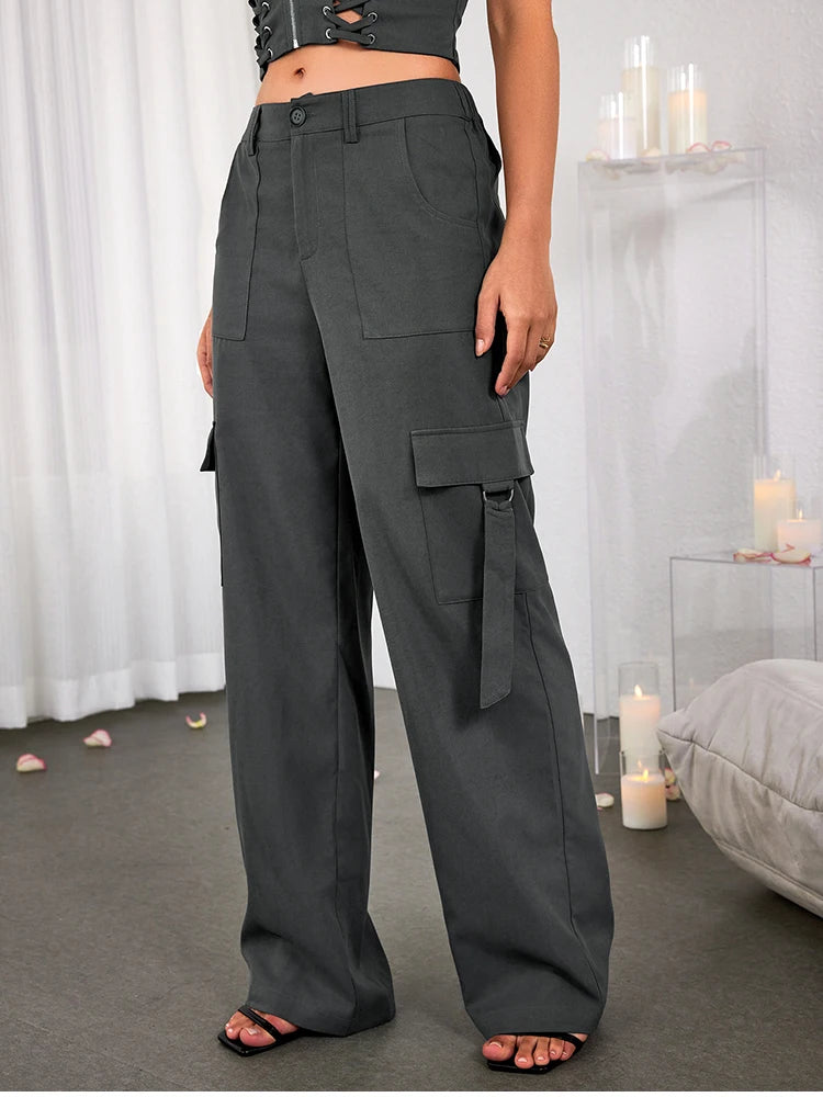 Odile Pocket Hight Waist Long Pants