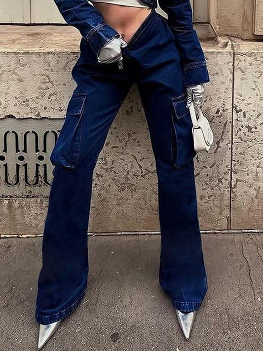 Vintage V Shape Jeans Classic Blue pockets
