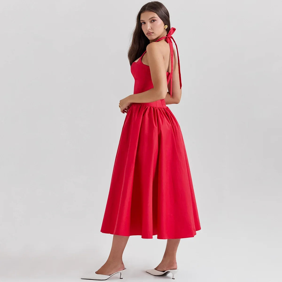 Suky Flare Halter Long Dress
