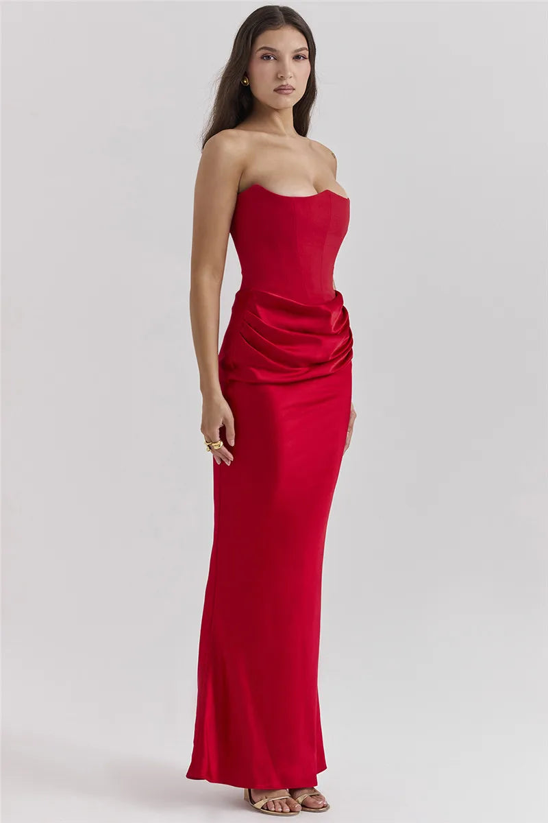 Sam Strapless BC Off-shoulder Sleeveless Backless Long Dress