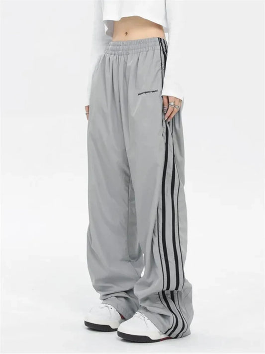 Y2K Cargo Parachute Track Pants Wide Leg