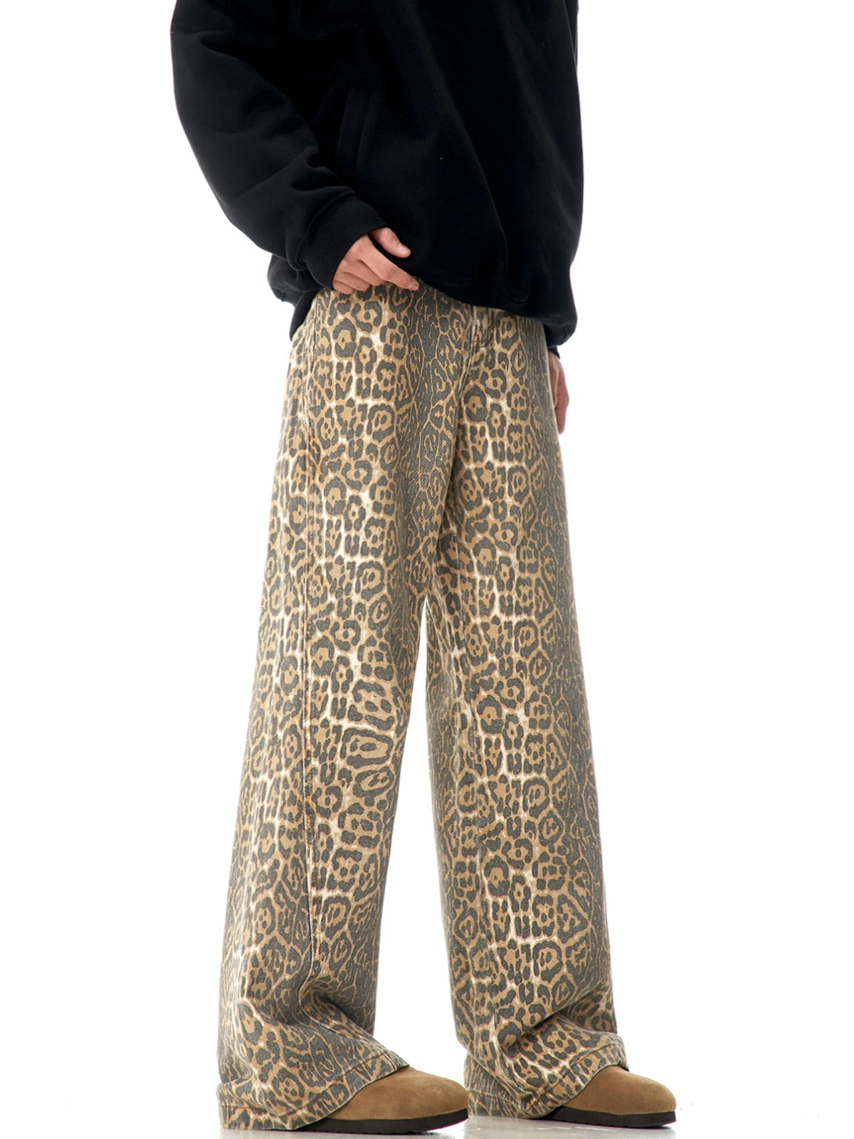 BG Tan Leopard Denim Pants