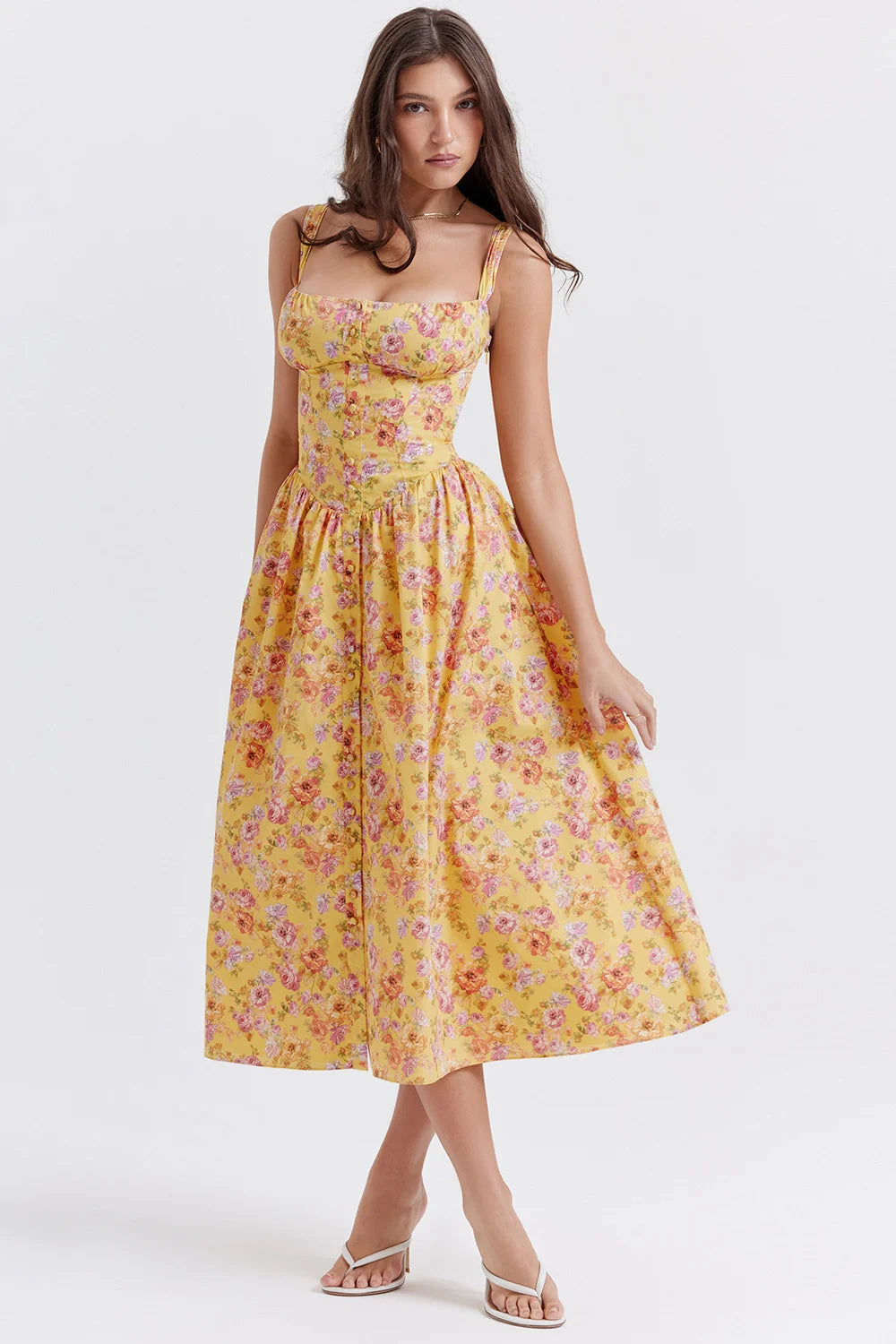 Twinny Vintage Floral Print Dress