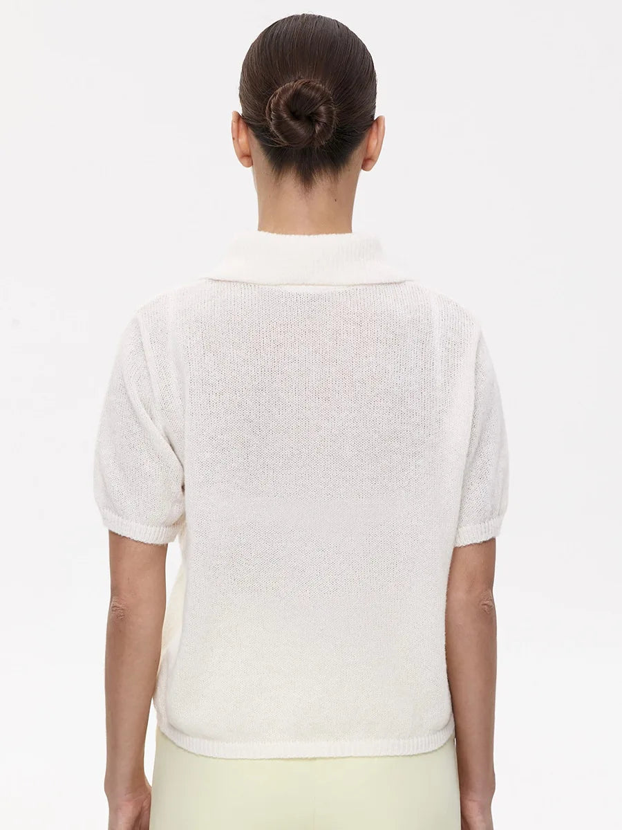 Nova Knitted Hollow Short Sleeve Polo