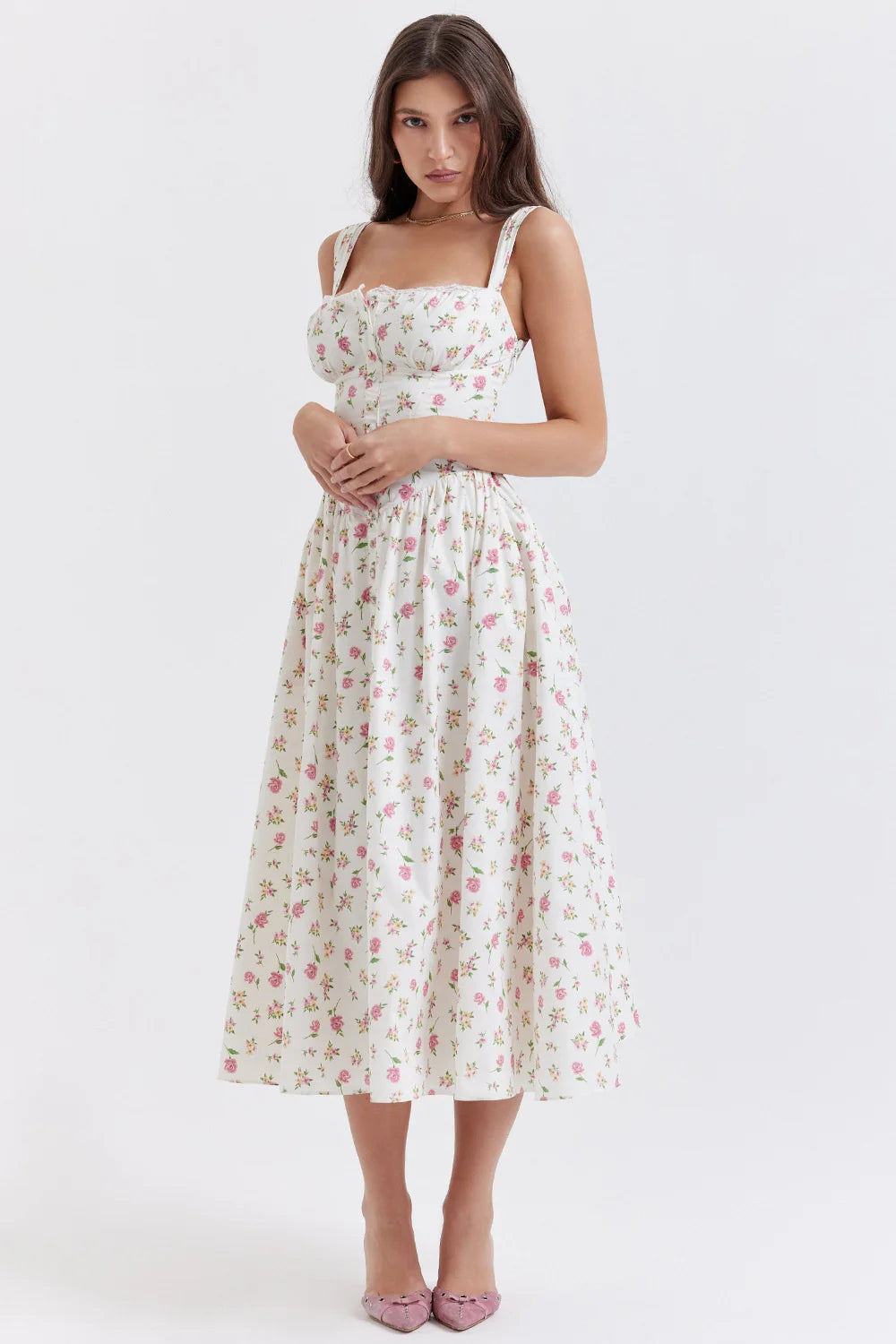 Twinny Vintage Floral Print Dress