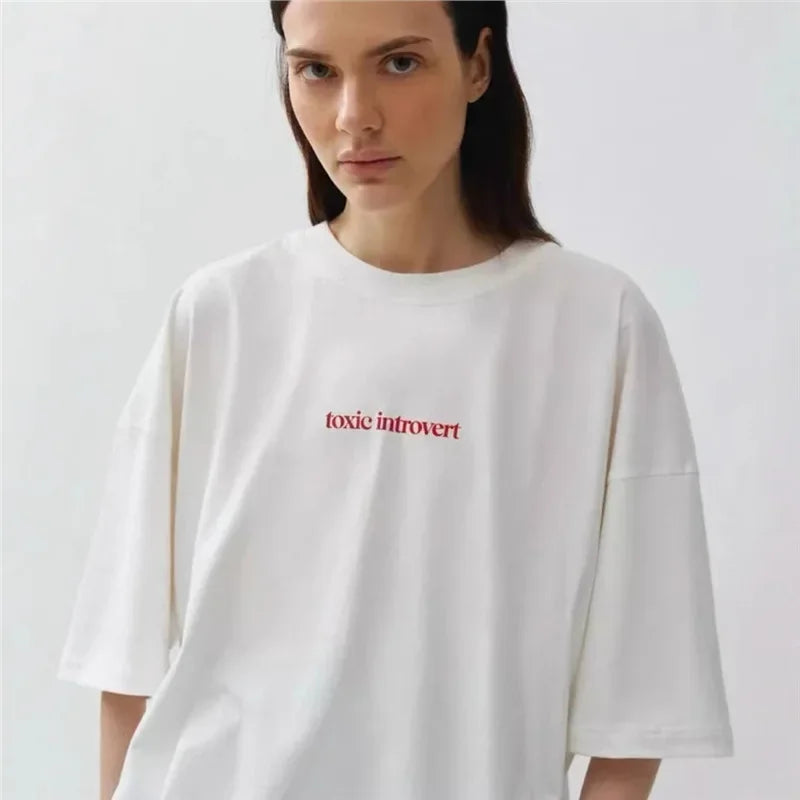 BC Medium-Length Printing Loose-Fit Sleeve Pure Cotton