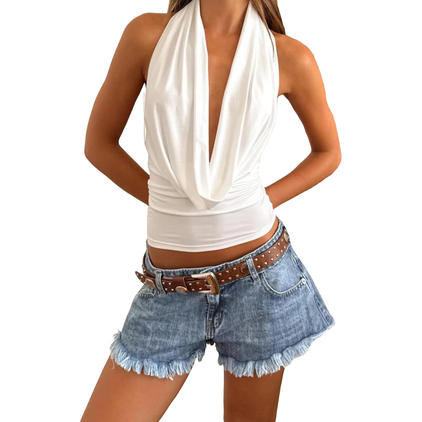 Willo Halter Tank Tops Sleeveless Open Back