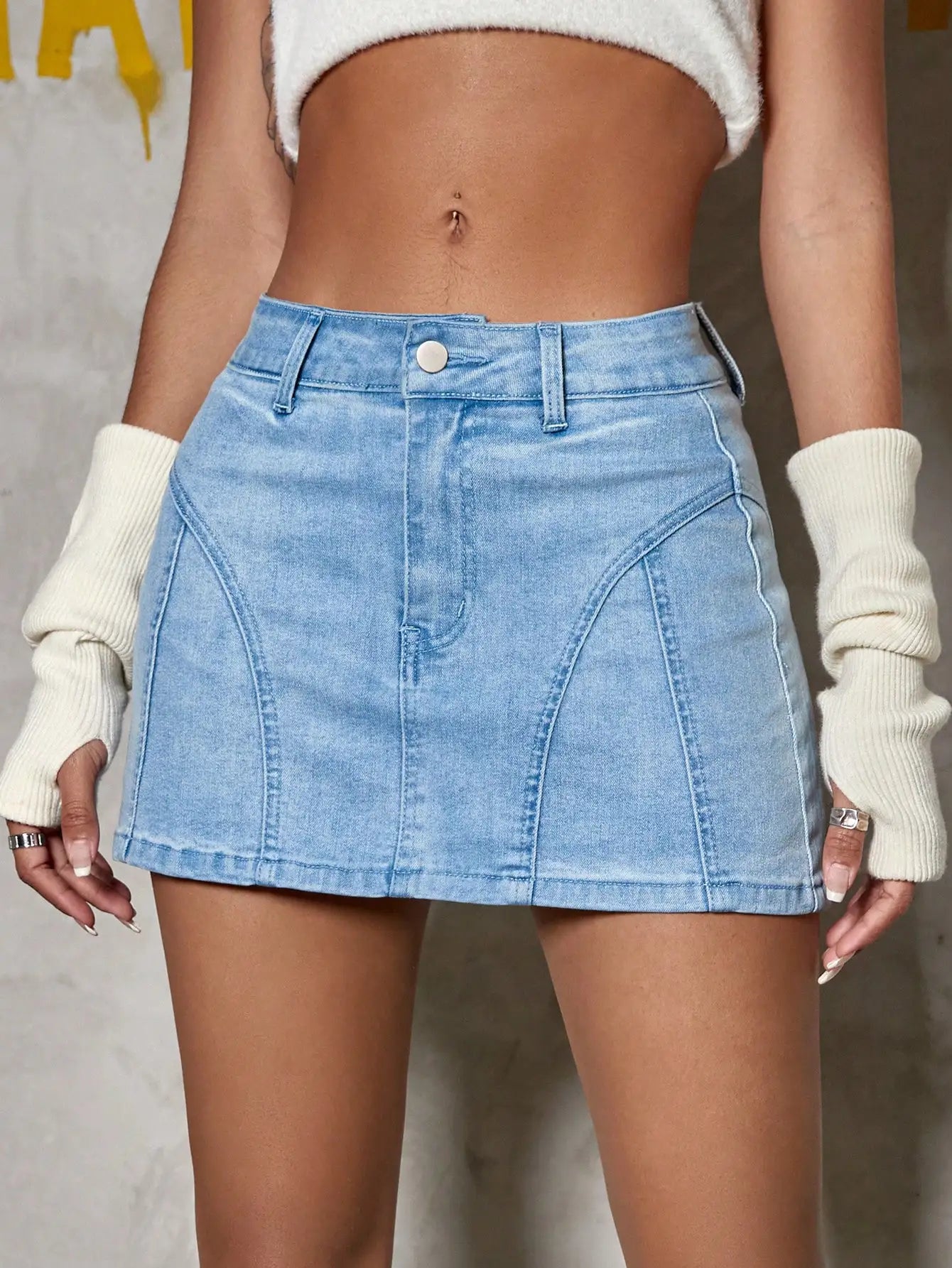 Nat Y2k High Waist Denim Skirt