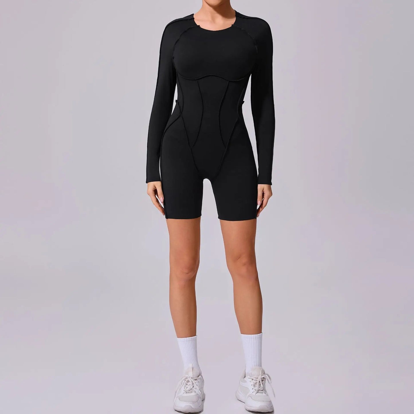 BC Seamless Yoga Jumpsuits Backless Short-sleeved One-piece