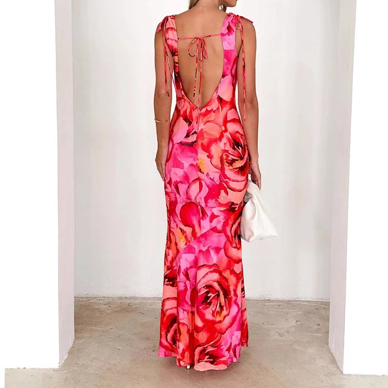 BC Floral Sleeveless V-neck Print Dresses